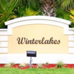 Image of the entrance sign to Winterlakes in Port St. Lucie Florida